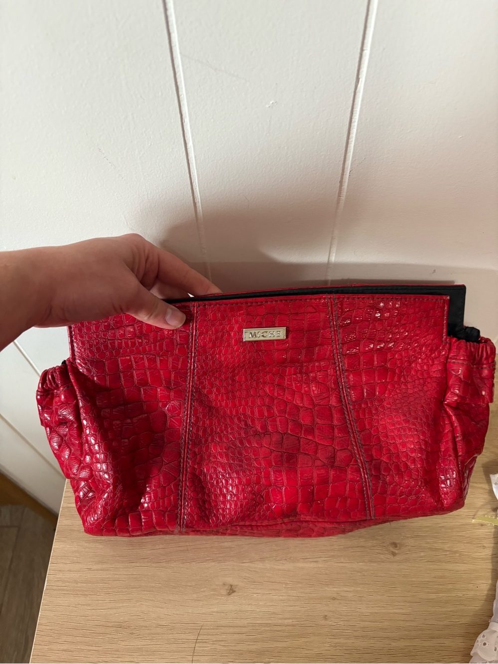 Miche Red Croc-Embossed Wristlet Clutch 🐊 ♥️